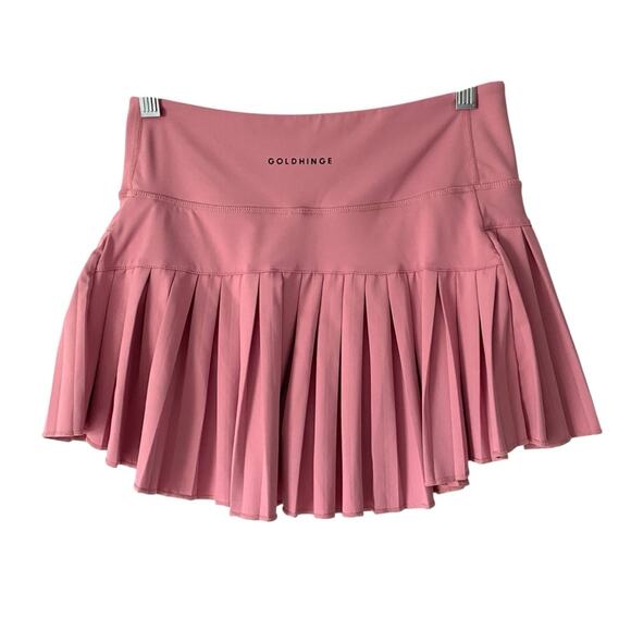 Gold Hinge Dusty Pink Pleated Skirt Skort Size Small - Picture 3 of 5